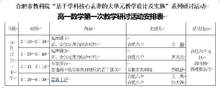 高一級部：齊聚合肥教科院活動  共研數(shù)學(xué)新教材實(shí)施(圖1)