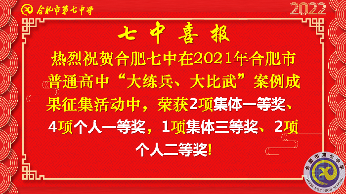 合肥七中在合肥市普通高中“大練兵、大比武”案例成果征集評(píng)比活動(dòng)中喜獲佳績(jī)(圖2)